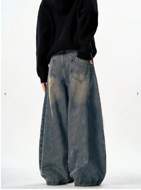 Antique Blue Baggy Japan Fit Jeans - Image 2